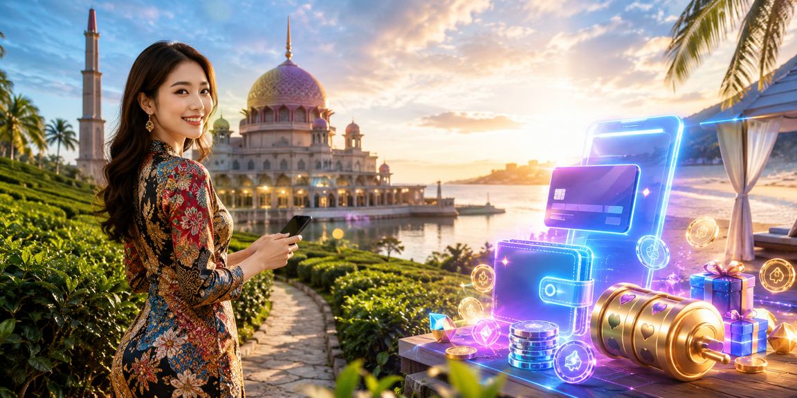Pemain menggunakan telefon mudah alih bermain kasino dalam talian di Putrajaya dengan corak batik